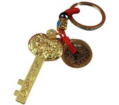 Llavero de latón con forma de Pixiu y tesoro abierto: colgante unisex con diseño de calabaza de cobre puro Keychain