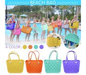 Bolsas de playa de goma de tamaño mediano, impermeables, a prueba de arena, bolsas de viaje portátiles EVA para exteriores, bolsa de mano lavable para playa, deportes, mercado One Size naranja