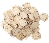 100 piezas de recortes de reloj despertador de madera sin terminar, innovadores, pintados a mano, rodajas de madera sin terminar para bricolaje