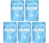 Lapcos, Hyaluronic Acid Moisturizing Beauty Sheet Mask Set, 5 sheets, 25 ml (0.84 fl oz) each