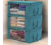 Bolsa de almacenamiento de ropa para el hogar, organizador de caja, manta de edredón de tela no tejida portátil 1pc gris