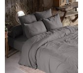 Housse de couette 240x260 Gaze de Coton Granit 240 x 260 cm gris