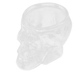 Vaso de cristal innovador con forma de calavera transparente, ideal para cócteles y vinos.