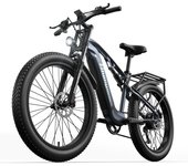 Bicicleta de montaña eléctrica para hombre Shengmilo MX05, motor de 500 W, batería SAMSUNG de 17,5 AH y 840 Wh, neumáticos anchos de 26 , bicicleta eléctrica con suspensión total gris