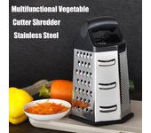 Rallador de caja profesional de acero inoxidable con 6 lados, cortador y trituradora de verduras multiusos, rebanador Manual de queso, herramientas de cocina negro