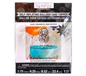 Adorno para tarta con globo autoinflable número 8 One Size plata