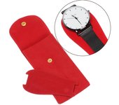 Estuche para relojes con protección portátil contra el polvo, bolsillos para guardar relojes, estuche para relojes negro