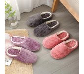 Zapatillas de invierno para hombre y mujer, pantuflas cálidas y esponjosas con parte inferior suave para interiores, zapatos planos informales para parejas 37-38 gris