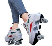 Patinaje sobre ruedas para deportes al aire libre, nuevos zapatos de deformación, patines de cuatro ruedas de doble propósito, zapatos de doble fila para correr, patines de ruedas para caminar 33