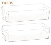 Caja de almacenamiento para nevera transparente con asa, contenedor apilable para latas de frutas y verduras, organizador de artículos de tocador para baño, estuche organizador para nevera, 2/4 Uds. 2pcs