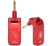 Transmisor y receptor inalámbrico de sistema de guitarra UHF de 4 canales 800MHz-900MHz Plug and Play rojo