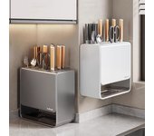Caja de almacenamiento de cuchillos de cocina, soporte para cuchillos sin perforación, estante para cuchillos de pared, organizador de artículos de cocina y accesorios de cocina.