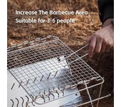 Parrilla de barbacoa portátil para acampar al aire libre, estufa plegable de acero inoxidable, utensilios para barbacoa de picnic para 3 a 6 personas plata