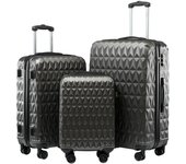 Nuevos juegos de equipaje de 3 uds, maleta con ruedas giratorias, equipaje rodante, Maleta de viaje ABS, Maleta rígida con ruedas, bolsa grande negro