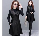 Chaleco de cuero morado de imitación para mujer, chaqueta de PU, chaleco coreano liso sin mangas, abrigo medio largo, chaleco para mujer, prendas de vestir exteriores S