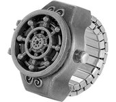 JEWELRYWE Reloj de anillo Reloj de anillo de negocios de moda Impermeable Tapa abatible Esfera numérica Reloj de anillo de cuarzo deportivo Acero inoxidable