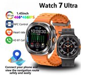Reloj inteligente Watch 7 Ultra con GPS, brújula, NFC, reloj inteligente para deportes al aire libre, para hombre, AMOLED, Bluetooth, llamadas, IP68