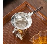 Colador de té de malla metálica, tamiz de filtro de acero inoxidable, drenaje de té de encaje, infusores de té útiles, accesorios de cocina