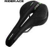 Asiento de bicicleta hueco transpirable de cuero PU para bicicleta de montaña o carretera, cómodo, antideslizante, amortiguador de golpes, para hombres y mujeres negro