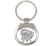 Boxer, Boxer alemán III - llavero con perro, llavero con estampado, colgante personalizado de la marca Art-Dog plata