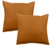 Lot de 2 taies d’oreiller Palace pur coton 63 fils/cm² Vent du sud - Palace Terre Cuite - 65 x 65 cm