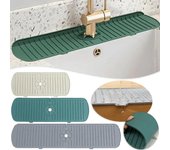 Almohadilla de silicona para salpicaduras de grifo de cocina, alfombrilla protectora para grifo de fregadero, almohadilla de drenaje de esponja, protector de encimera para baño, aparatos de cocina 35*14.5*0.5cm blanco
