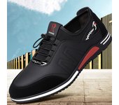 Zapatos de cuero elásticos para hombre de otoño e invierno, zapatos casuales, zapatos de negocios con suela suave, zapatos deportivos de marca con banda elástica 2024 39 negro