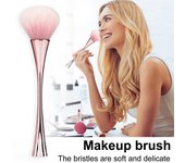 Cepillo de uñas de pie con base de trébol de cuatro hojas, espejo, cerdas suaves, mango largo, removedor de polvo para decoración de uñas, cepillo limpiador, herramienta de maquillaje para mujeres oro rosa