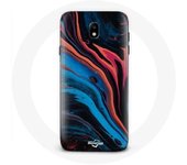 Coque pour Samsung Galaxy S5 Texture abstraite bleu noir rouge