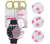 3x apgo Ultra-Clear Hybrid protector de vidrio compatible con LG Watch W7, nano vidrio flexible, excelente reemplazo para vidrio templado, resistente a rayones,