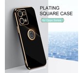 Reno7 Reno8 5 Lite Estuche de soporte de anillo de lujo chapado para Oppo Reno 7 8 6 5 Lite 9 Pro 4g 5g Cubierta trasera de silicona con soporte Reno5 5lite Reno 8 Pro 5G