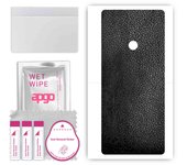 apgo Protective Skin Sticker for the back compatible with LG K71, Wrap Film, Foil, Vinyl - Pattern Black Leather