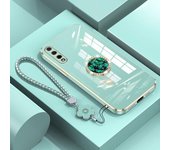 Funda Xiaomi Mi9 con cordón, funda de lujo con soporte de diamantes para Xiaomi Mi 9 10 10s 11 12 13 Lite poco C40 Fundas protectoras Mi9 Anillo de soporte xiaomi Mi 9&Case & Holder beige