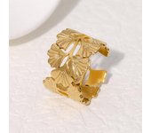 Anillo abierto de acero de titanio Vintage francés para mujer, anillo de acero inoxidable de alta gama que no se decolora, anillos abiertos de diseño creativo 1