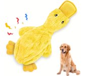 Lindo pato de peluche, pato de peluche amarillo interactivo para perros: juguetes para cachorros y gatitos, juguetes para mascotas que chirrían y mastican ONESIZE amarillo