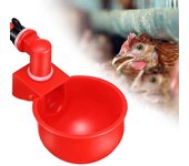 Bebedero para pollos, único, automático, reutilizable, tazón de comida para pollo, Universal, borde redondeado, bebedero para pollos, tazón de comida para pollos para regalos rojo