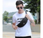 Riñonera de verano para hombre, bolso de hombro individual, impermeable, para exteriores, para teléfono móvil, bandolera negro