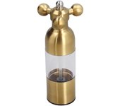 Molinillo de sal y pimienta de acero inoxidable, manual, con núcleo de cerámica, portátil, para cocina oro