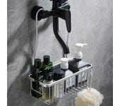 Cómodo estante para ducha de inodoro con instalación sin perforaciones, canasta de almacenamiento para baño para ducha y productos de baño