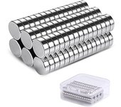 60PCS Pequeños Magentes de Refrigerador 6 mm x 3 mm Pequeño Mini Maglet Mighty Frigorífico Insecto de Metal para Imágenes de Mesa de Refrigerador Tarjeta de Bricolaje Calendario de Mesa Blanco 11x7x1cm