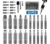 Kit de 33 extractores de tornillos dañados con broca de extensión de manguito para herramienta universal de extracción de tornillos con guillotina.