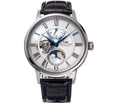 [ORIENT STAR] Reloj automático para hombre M45 F7, mecánico, fase lunar, corazón abierto, fabricado en Japón, garantía de 2 años, esfera blanca RK-AY0101S