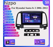 Hizpo Reproductor Multimedia de Radio de Coche 2 Din para Hyundai Santa Fe 2 2006-2012 Android 12 Pantalla Carplay 9 GPS Navi RDS estéreo 4G DSP Bluetooth Autoradio HC1 4Core 1G 32G