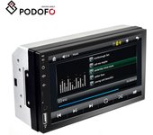 Podofo 2 Din 7 pulgadas Universal Autoradio Coche Radio Carplay Auto Radio MP5 Radio Coche FM reproductor Bluetooth Control de voz AUX USB negro