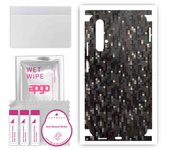 apgo Protective Skin Sticker for the back+sides compatible with Huawei nova 5T, Full Wrap Film, Foil, Vinyl - Pattern Carbon Black Pixel