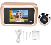 Mirilla inteligente para puerta de 0,3 MP, timbre con grabación antirrobo, pantalla LCD TFT de 2,4 pulgadas, ángulo amplio de 140 grados