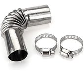 Calentador auxiliar de acero inoxidable de 25 mm Calentador de coche Tubo de escape Manguera de purga de gas diesel Plata