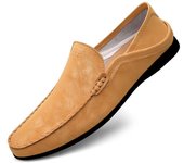 Zapatos de cuero de vaca, mocasines para hombres, zapatos casuales cómodos, zapatos de conducción para hombres, mocasines, zapatos planos para hombres 37 negro