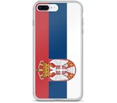 Funda iPhone - Drapeau Serbie - iPhone 8 Plus - Souple - Multicolore - Silicona transparente