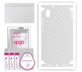 apgo Protective Skin Sticker for the back+sides compatible with Xiaomi Redmi 7A, Full Wrap Film, Foil, Vinyl - Pattern Transparent Carbon